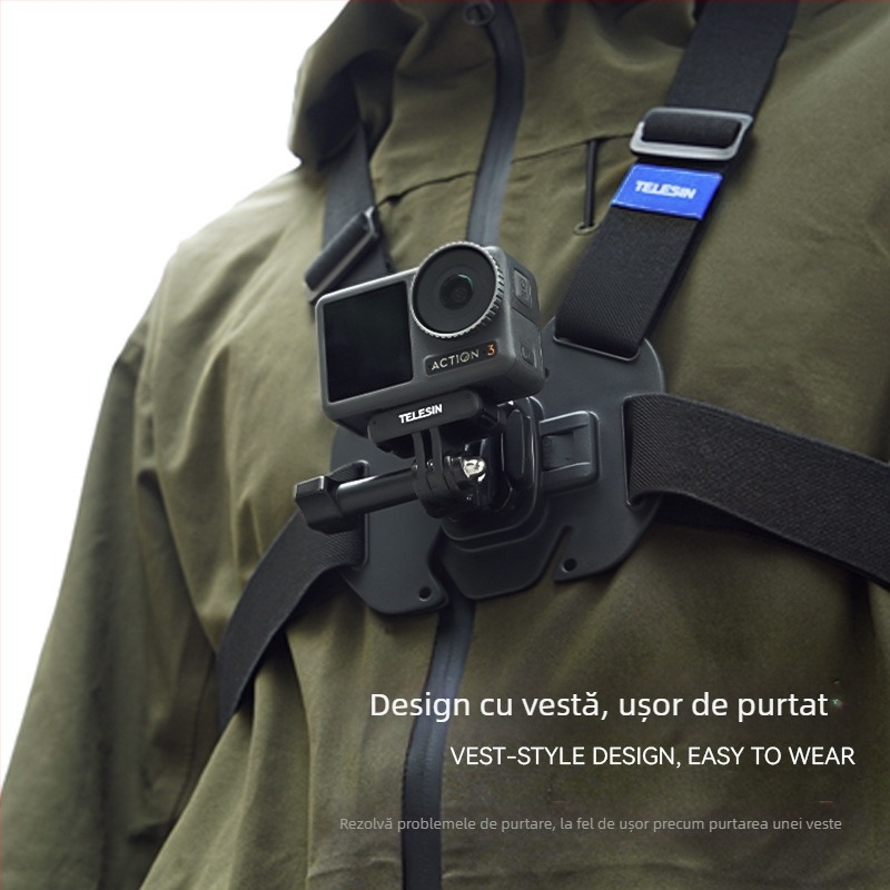 TELESIN suport universal pentru camere de acțiune, compatibil cu GoPro 12, Insta360 X3/X4 și DJI Action 5/4/3