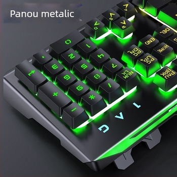 Tastatură de gaming Silver Carving V2, 104 tasteuri, cablată, cu suport pentru mână, Crater Architecture