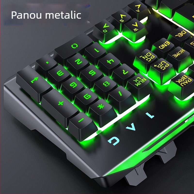 Tastatură de gaming Silver Carving V2, 104 tasteuri, cablată, cu suport pentru mână, Crater Architecture