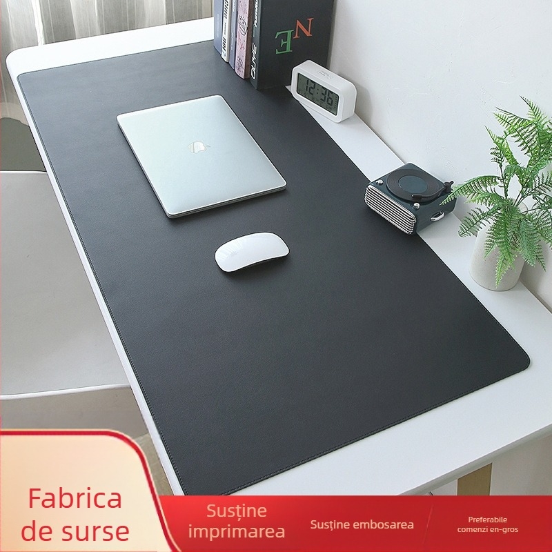 Pad de mouse din piele, dublă față, cusut, cu logo imprimat, personalizabil după desene