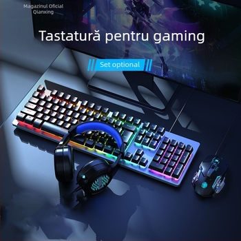 Forerunner GX300 set tastatură și mouse pentru gaming, cablu USB, 1600dpi optic, iluminare, ergonomic