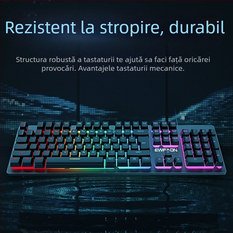 Forerunner GX300 set tastatură și mouse pentru gaming, cablu USB, 1600dpi optic, iluminare, ergonomic