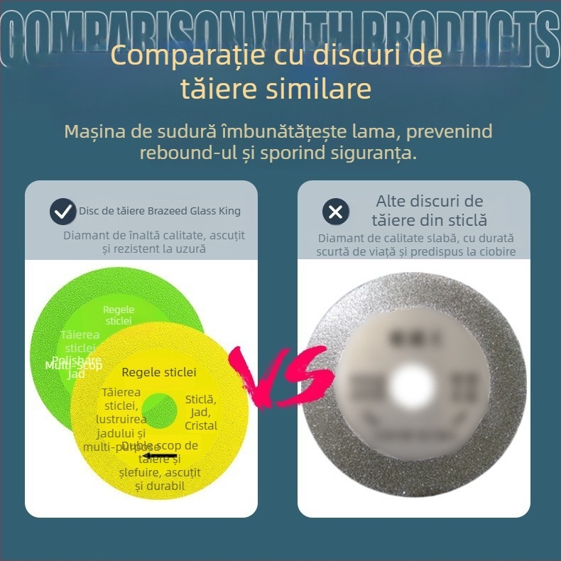 Disc diamantat ultraușor pentru sticlă, ceramică, jad și plăci – brazare, model 100-15, Jidu