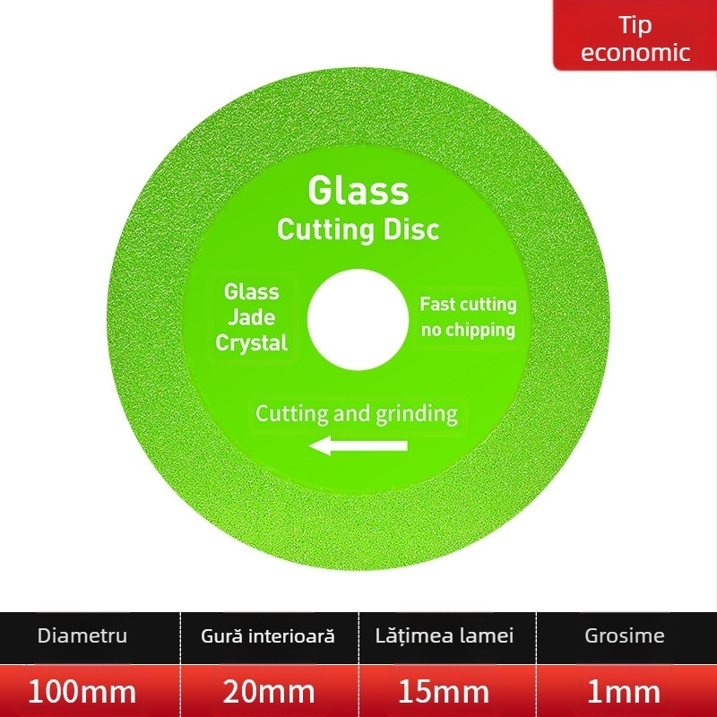 Disc diamantat ultraușor pentru sticlă, ceramică, jad și plăci – brazare, model 100-15, Jidu