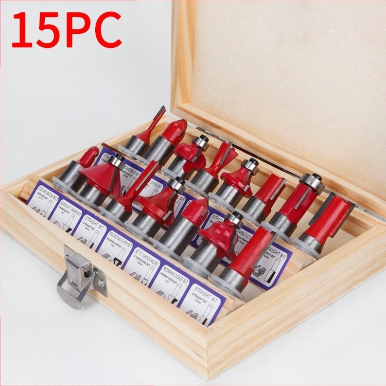 Freză pentru lemn cu cap Bakelit, set 12 buc./15 buc.