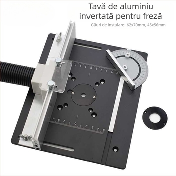 Stație de gravură și frezare pentru lemn, masă de lucru reglabilă multifuncțională, șlefuire a colțurilor și canelare pe panou din aluminiu — tensiune 2,4 V