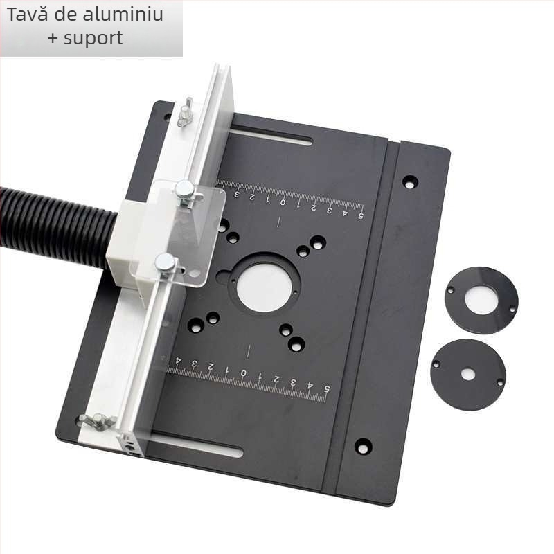 Stație de gravură și frezare pentru lemn, masă de lucru reglabilă multifuncțională, șlefuire a colțurilor și canelare pe panou din aluminiu — tensiune 2,4 V