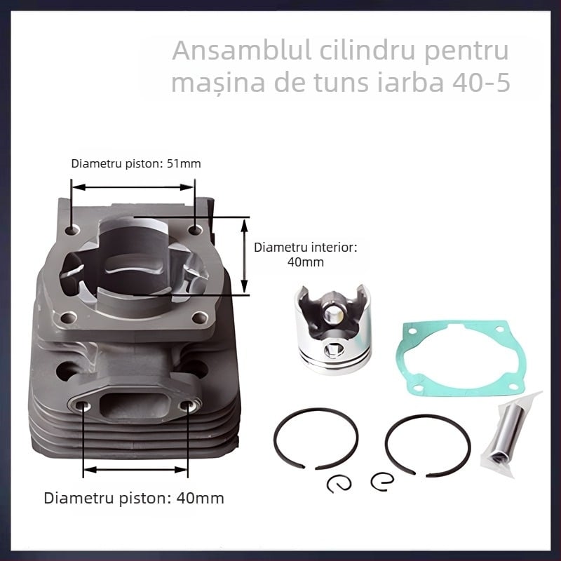 Cap cilindru pentru motocositoare cu doi timpi — metal, pentru motocoase/foarfe de tăiat garduri, 0,43 kg, compatibil cu 40-5/430 și 40-6/44-5/48F