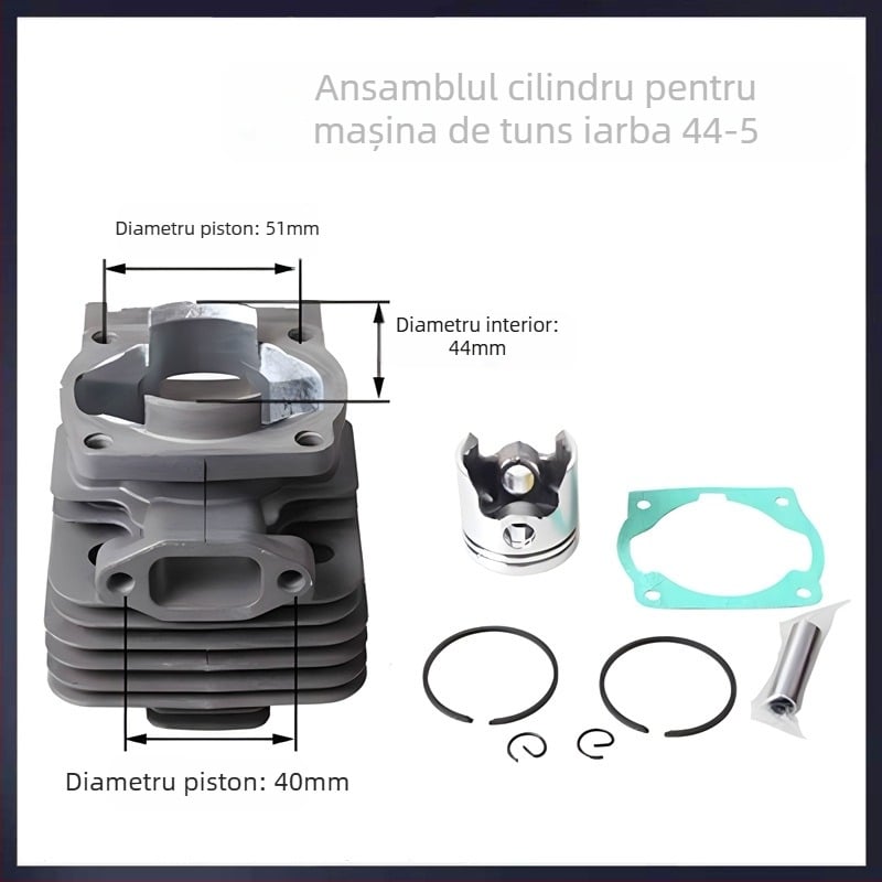 Cap cilindru pentru motocositoare cu doi timpi — metal, pentru motocoase/foarfe de tăiat garduri, 0,43 kg, compatibil cu 40-5/430 și 40-6/44-5/48F
