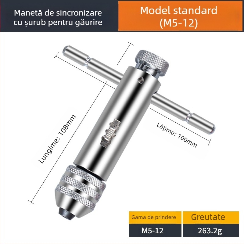 Maib Set pentru filetare: instrument manual de tapping și capete de burghiu