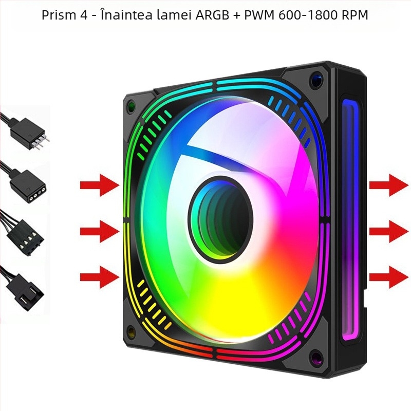 Ventilator pentru carcasă cu radiator, ARGB+PWM, model Infinite Mirror, Binghong, lansat în 2023, procesare OEM.