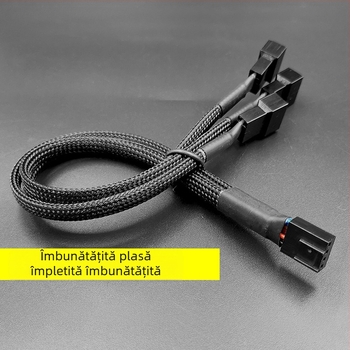 Cablu adaptor PWM pentru ventilatoare, 4 pini, hub, 27 cm din cupru, pentru răcire PC