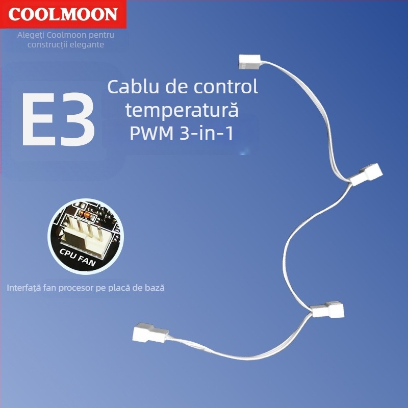 Cablu adaptor PWM pentru ventilatoare, 4 pini, hub, 27 cm din cupru, pentru răcire PC