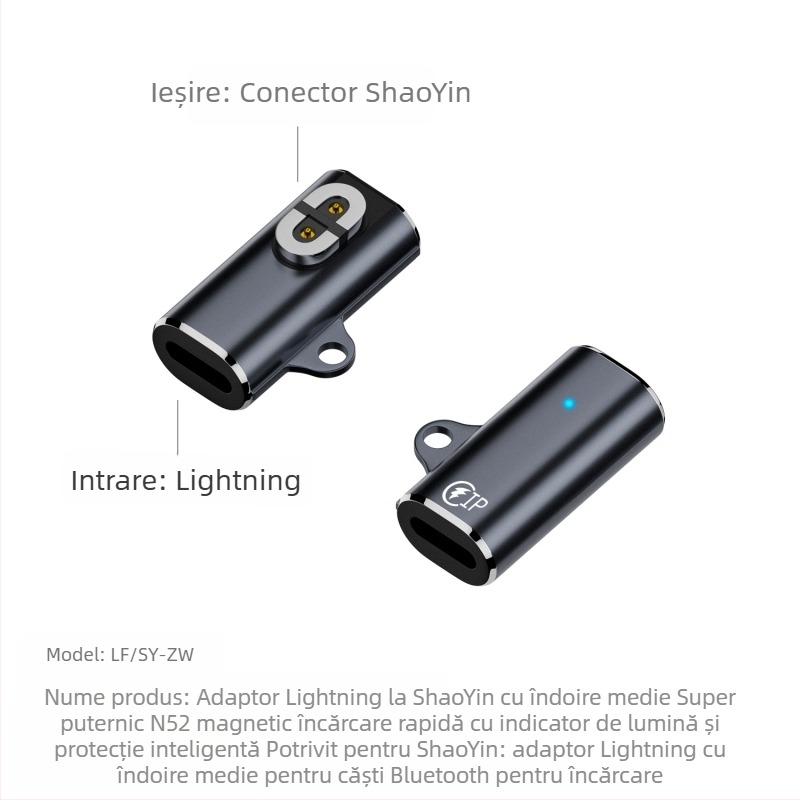 Cablu magnetic de încărcare pentru căști Bluetooth cu conductivitate osoasă (interfață USB-A/ USB-C; compatibil cu Shaoyin AS800/S803/S810; model Bsw-AS800; marcă Besivo/Baisiwo)
