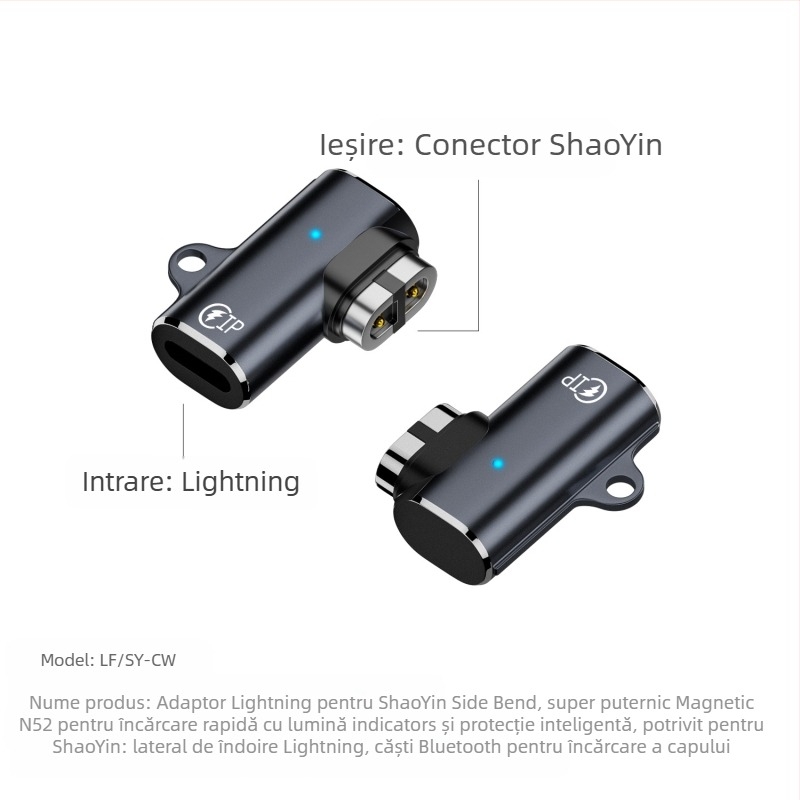 Cablu magnetic de încărcare pentru căști Bluetooth cu conductivitate osoasă (interfață USB-A/ USB-C; compatibil cu Shaoyin AS800/S803/S810; model Bsw-AS800; marcă Besivo/Baisiwo)