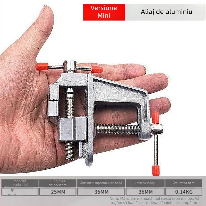 Oudisi mini vise de birou – universal, multifuncțional, rotire de 360°, greutate 1,93 kg