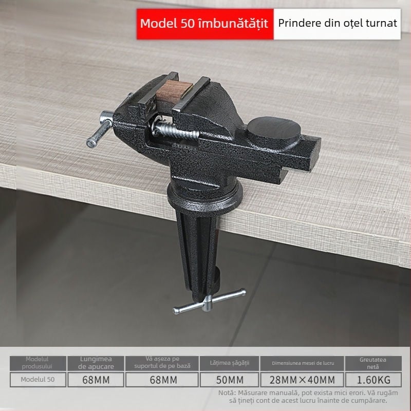 Oudisi mini vise de birou – universal, multifuncțional, rotire de 360°, greutate 1,93 kg
