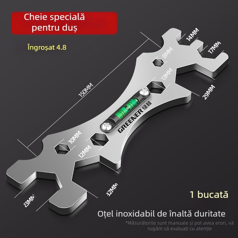 Greener cheie multifuncțională pentru baie și duș – oțel inoxidabil