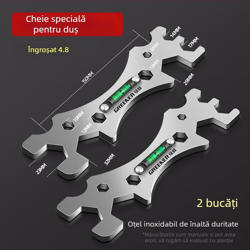 Greener cheie multifuncțională pentru baie și duș – oțel inoxidabil