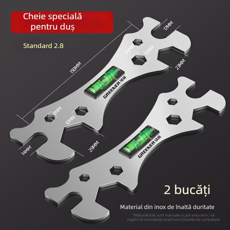 Greener cheie multifuncțională pentru baie și duș – oțel inoxidabil