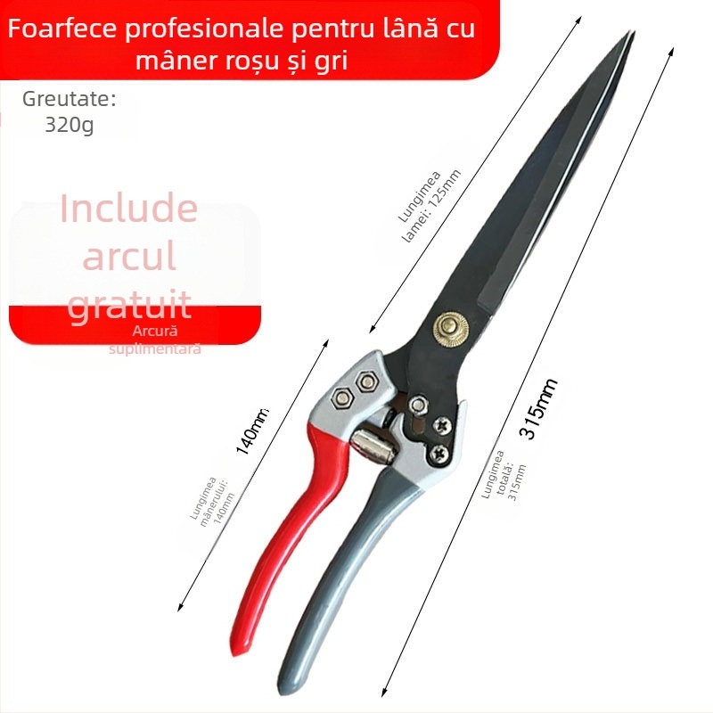 Foarfece de lână manuale, oțel inoxidabil, marca Wallison, model Professional wool shears, serie Wool shears