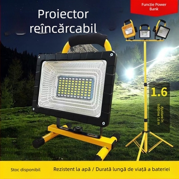 Lumină de camping de urgență, design rucsac pliabil, 50-300W, 48 LED, IP54