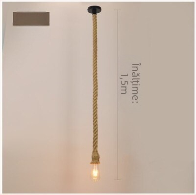 Candelabru din sfoară de cânepă, lampă LED suspendată, 220V, zonă de iluminare 5–10 m²