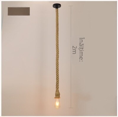 Candelabru din sfoară de cânepă, lampă LED suspendată, 220V, zonă de iluminare 5–10 m²