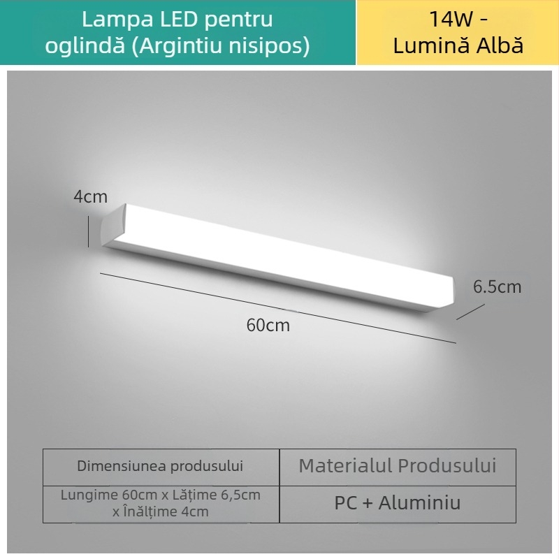 Lampa LED pentru oglinda de baie, stil modern minimalist, LED 111–240V cu transformator electronic, nivel de economisire a energiei 6