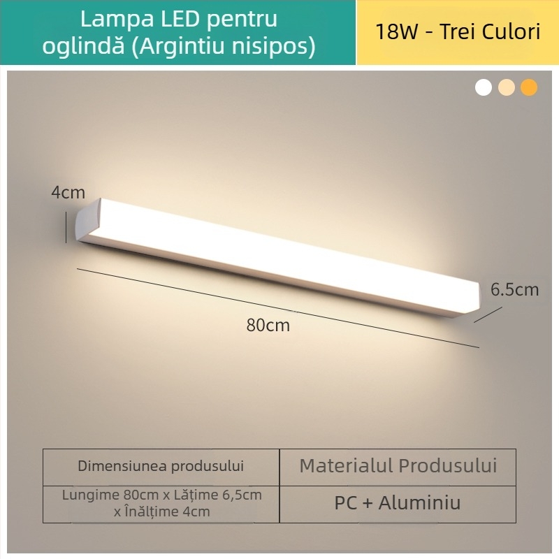 Lampa LED pentru oglinda de baie, stil modern minimalist, LED 111–240V cu transformator electronic, nivel de economisire a energiei 6