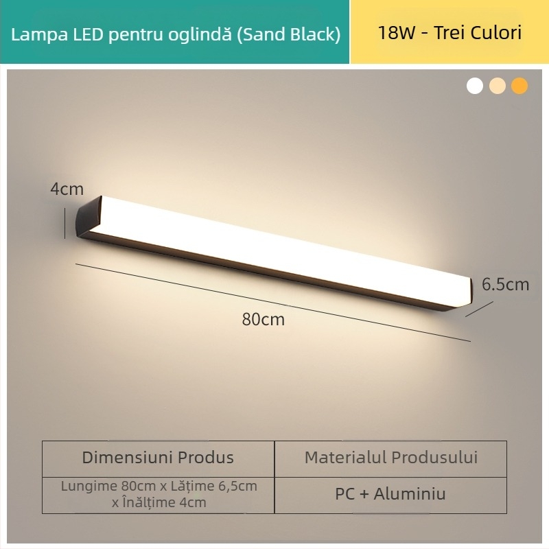 Lampa LED pentru oglinda de baie, stil modern minimalist, LED 111–240V cu transformator electronic, nivel de economisire a energiei 6