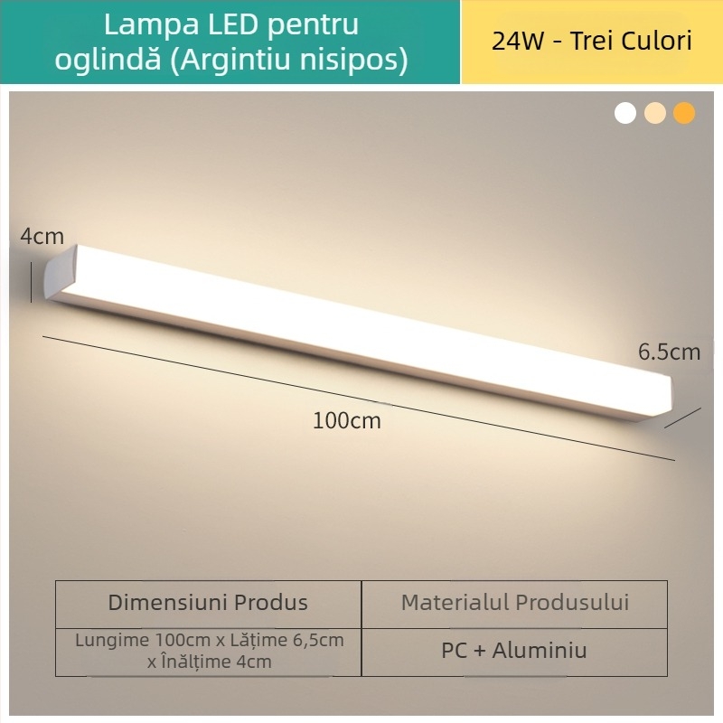 Lampa LED pentru oglinda de baie, stil modern minimalist, LED 111–240V cu transformator electronic, nivel de economisire a energiei 6