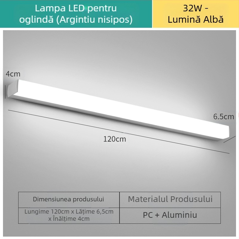Lampa LED pentru oglinda de baie, stil modern minimalist, LED 111–240V cu transformator electronic, nivel de economisire a energiei 6