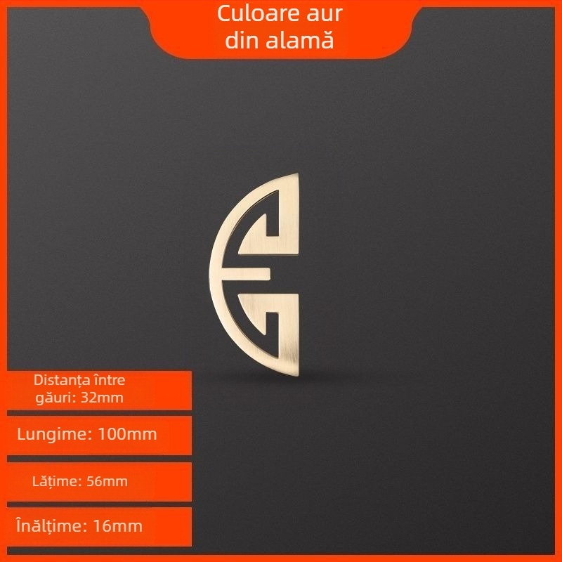 Mânere pentru dulapuri și uși de sertare, Stil Chinezesc Nou, aliaj de zinc, electroplacare, model 1533