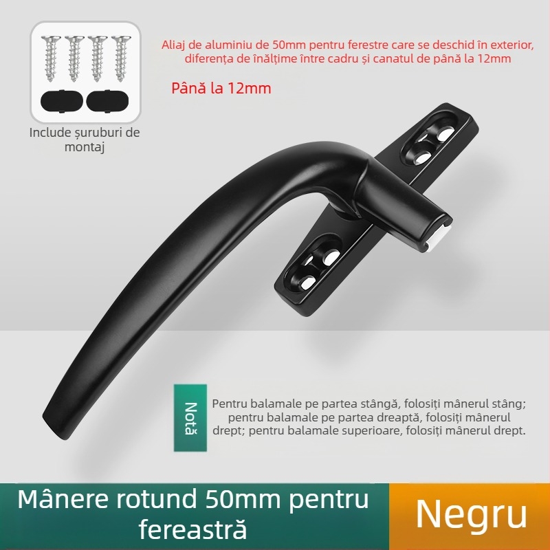 Mâner de fereastră – design modern minimalist, modelul 050, material: aliaj de zinc