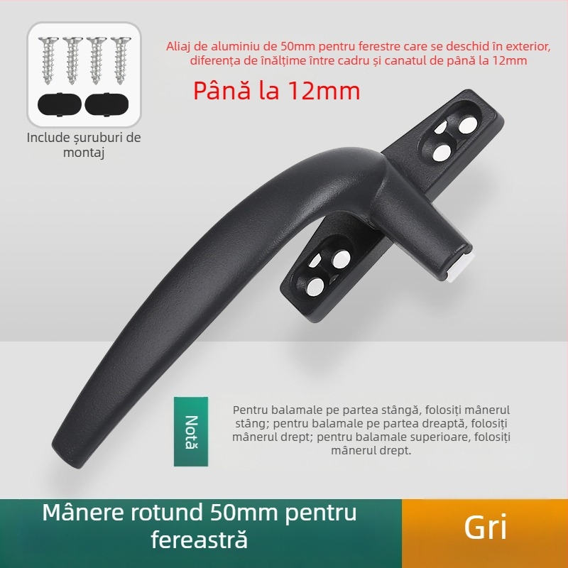 Mâner de fereastră – design modern minimalist, modelul 050, material: aliaj de zinc