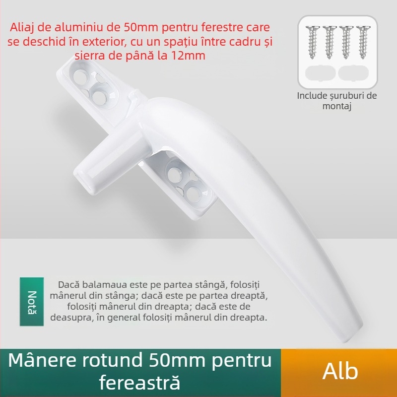 Mâner de fereastră – design modern minimalist, modelul 050, material: aliaj de zinc