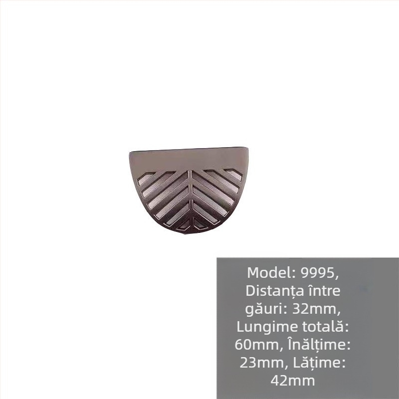 Maner ascuns pentru dulap, în formă de frunză, din aliaj de zinc, finisaj electroplacat, model 9995, Jiaao