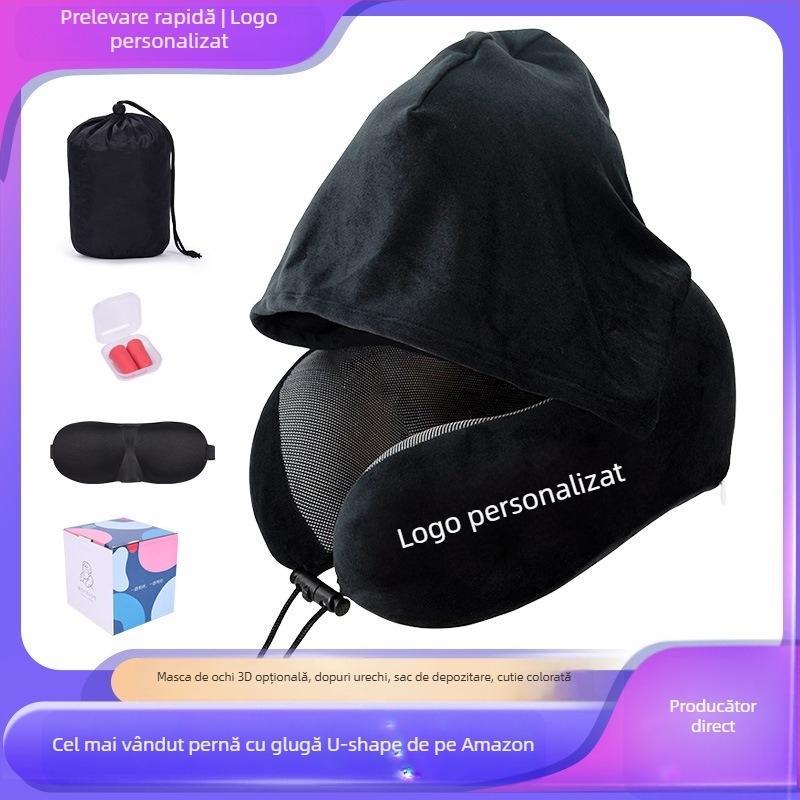 Perne de călătorie în formă de U: spumă cu memorie; glugă; husă detașabilă; țesătură cationică; stil modern minimalist; greutate ≤0.5 kg