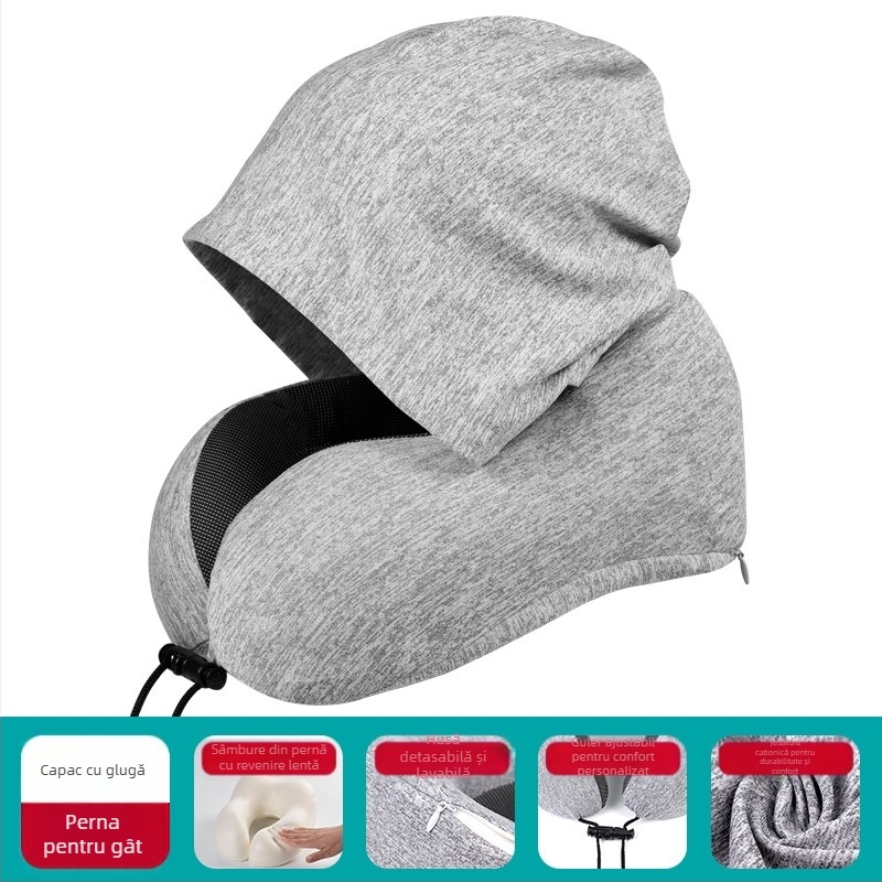 Perne de călătorie în formă de U: spumă cu memorie; glugă; husă detașabilă; țesătură cationică; stil modern minimalist; greutate ≤0.5 kg