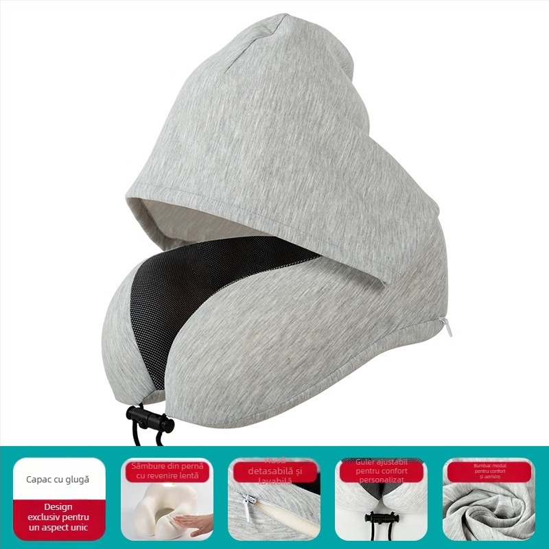 Perne de călătorie în formă de U: spumă cu memorie; glugă; husă detașabilă; țesătură cationică; stil modern minimalist; greutate ≤0.5 kg