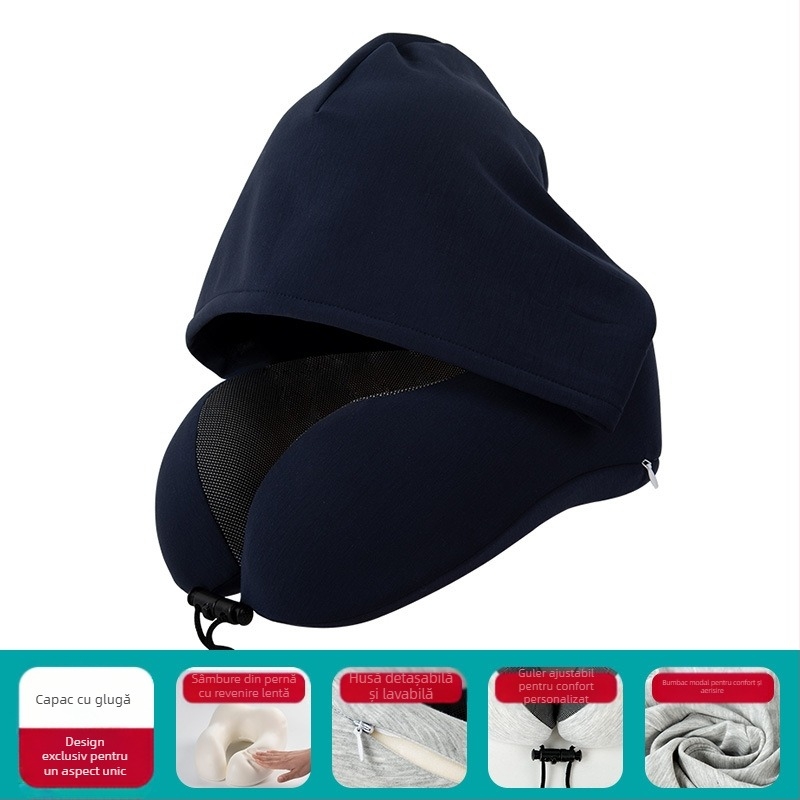 Perne de călătorie în formă de U: spumă cu memorie; glugă; husă detașabilă; țesătură cationică; stil modern minimalist; greutate ≤0.5 kg
