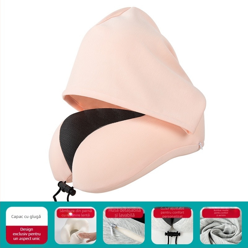 Perne de călătorie în formă de U: spumă cu memorie; glugă; husă detașabilă; țesătură cationică; stil modern minimalist; greutate ≤0.5 kg