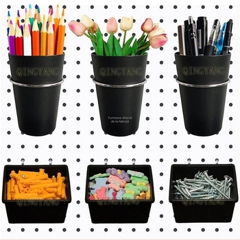 Cuier pegboard pentru birou – organizator universal de unelte, compatibil cu plăci cu găuri circulare, distanța dintre găuri 2,5 cm, două opțiuni de montaj