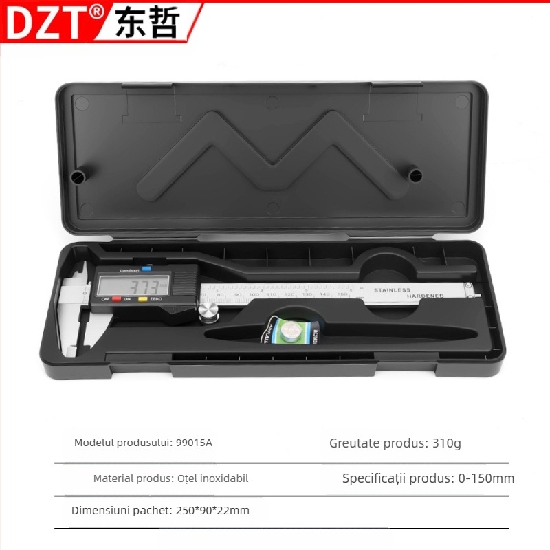 Caliper digital din oțel inoxidabil, cu scară duală metrică și inci, precizie înaltă, clasă industrială
