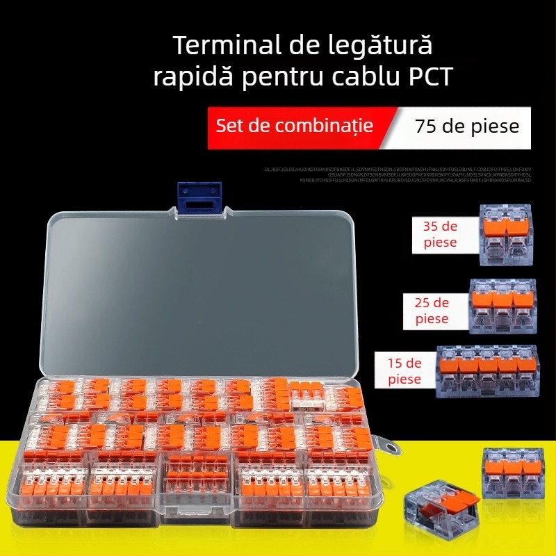 KV-412 Set de 75 conectori de cablu pentru conectare rapidă