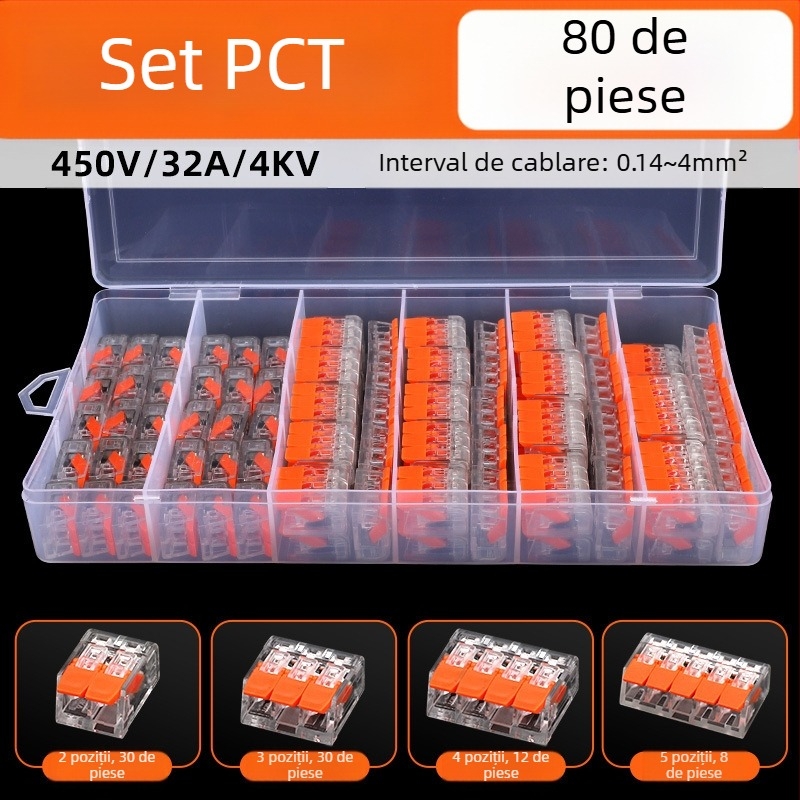 KV-412 Set de 75 conectori de cablu pentru conectare rapidă