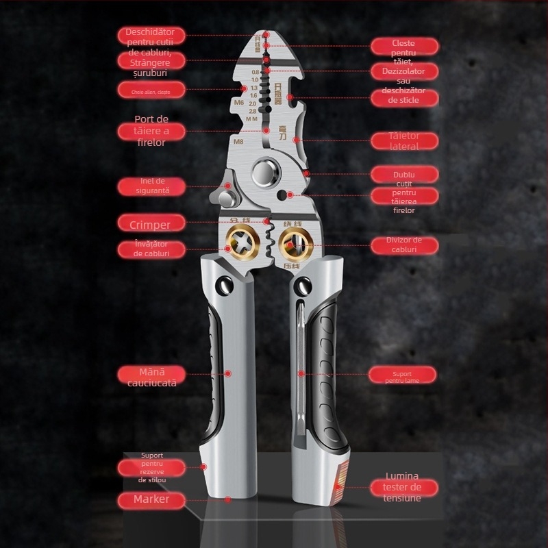 Z tester electric multifuncțional stilou cu clește pentru tragererea și decapsarea cablurilor | Greutate 0.2