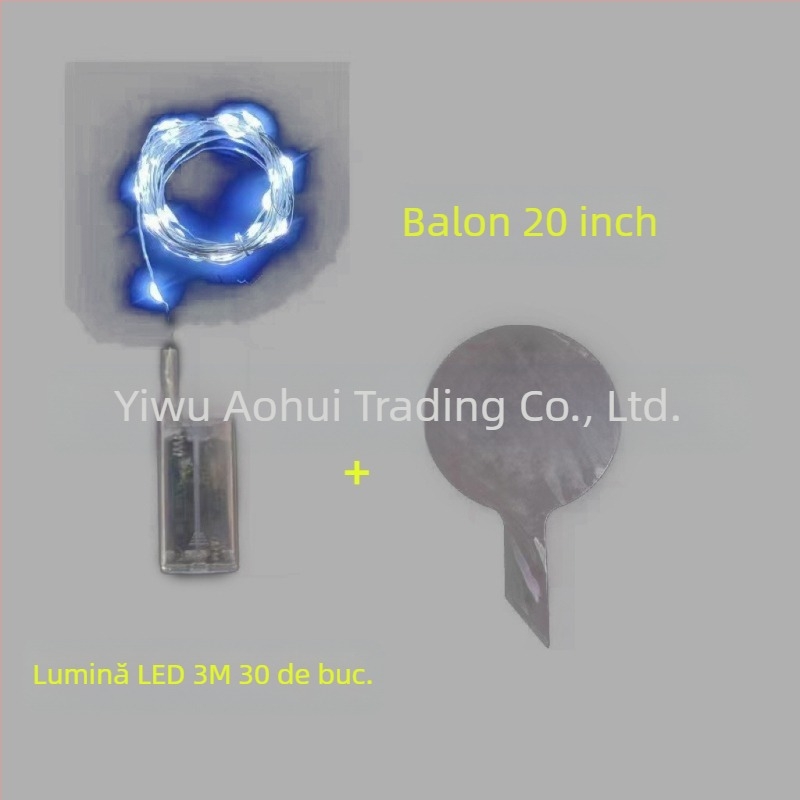 Balon LED iluminat, cu 30 LED, IP43, alimentare cu baterii, tensiune de intrare ≤36V, întrerupător manual
