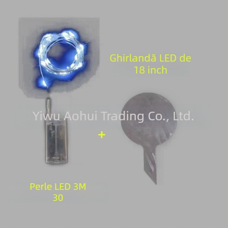 Balon LED iluminat, cu 30 LED, IP43, alimentare cu baterii, tensiune de intrare ≤36V, întrerupător manual